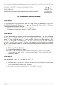Examen resuelto EBAU Matematicas CCSS II 2021 - Navarra - convocatoria extraordinaria