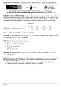 Examen resuelto EBAU Matematicas ccss II 2018 - murcia - convocatoria extraordinaria