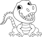 Alligator shape example for a PowerPoint colouring page