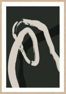 Strokes on Green I - 5cm White Border