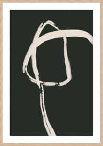 Strokes on Green V - 5cm White Border