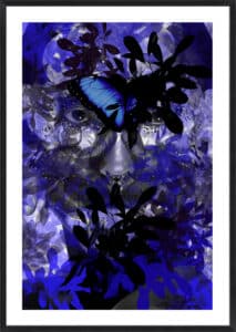 Zoe Blue - 5cm White Border Box Black