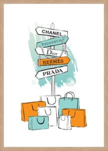 Shopping Sign - 5cm White Border
