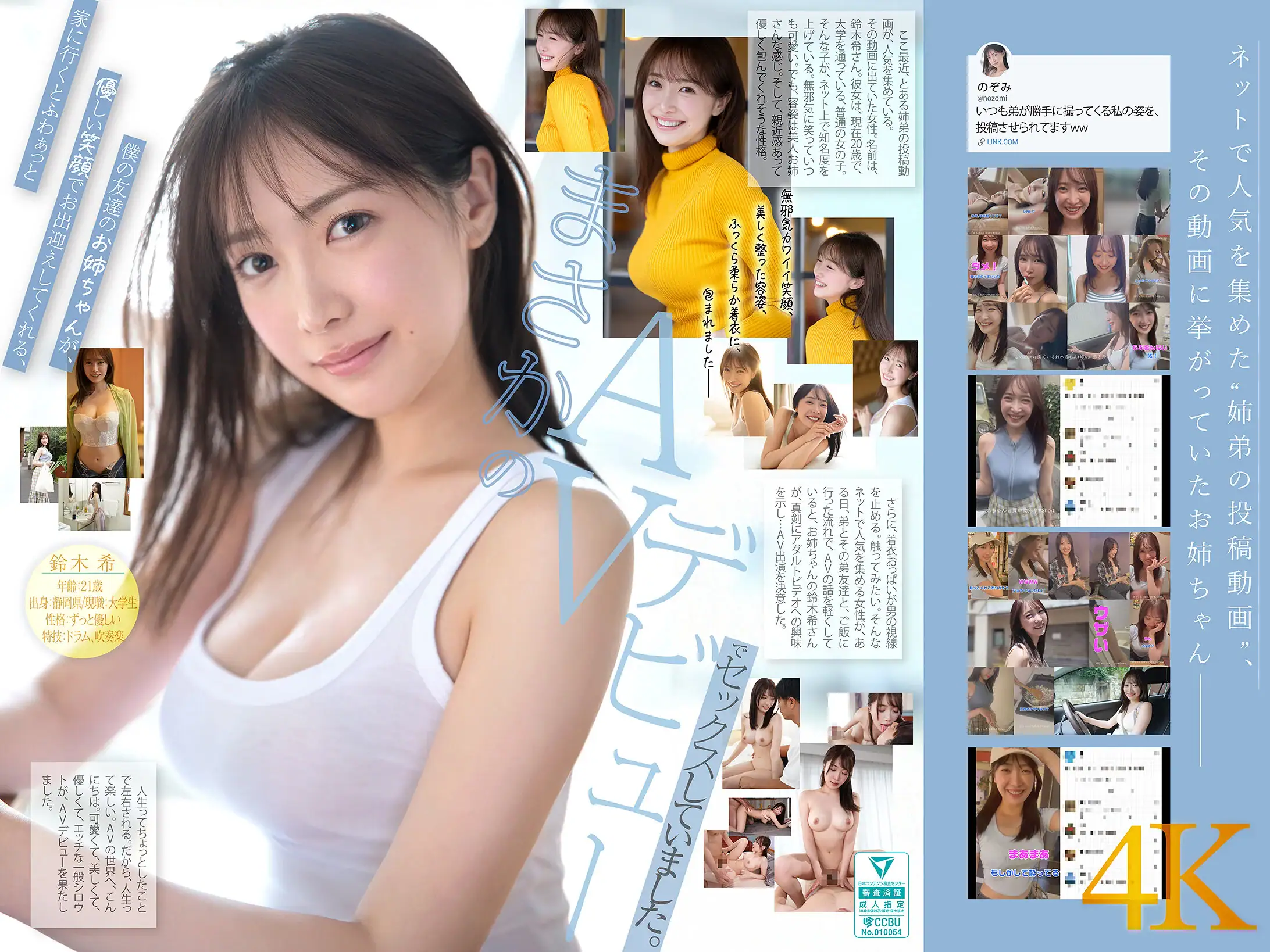 新人NO.1 STYLE あの話題の超庶民お姉ちゃん 鈴木希21歳 AVデビューAVパケ写