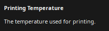 cura nozzle temperature description