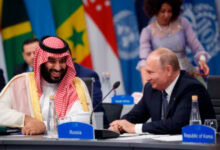 Saudi Arabia’s Crown Prince Mohammed bin Salman and Russian President Vladimir Putin