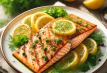 Grilled lemon herb salmon recipe