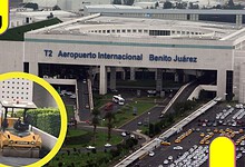 socavón en el AICM