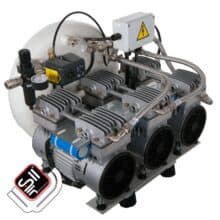 SilAir-CMD-Kompressor-ölfrei mit seitlich angebrachtem Drucklufttank