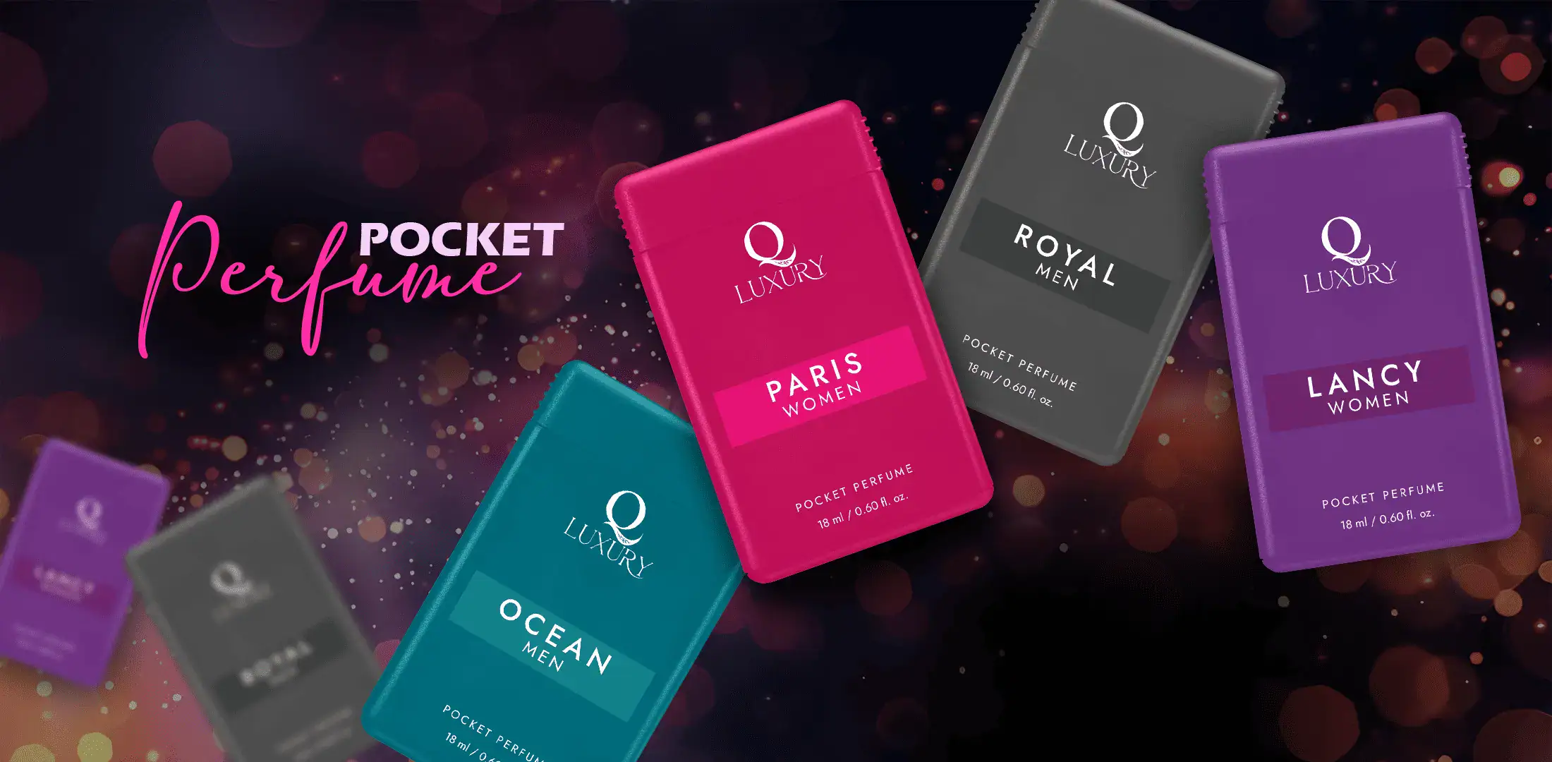 Miniature perfume bottles ideal for on-the-go fragrance touch-ups.