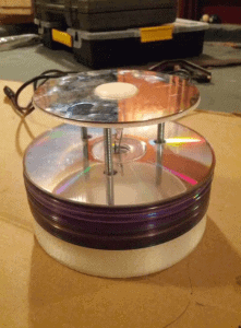 Lamp Project:  Final Steps of Making Recycled CD Lamp