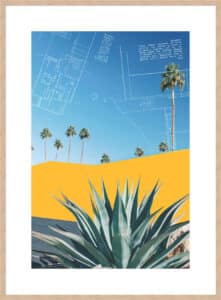 Retro Palms 2 - 10cm Mount Board Box Natural