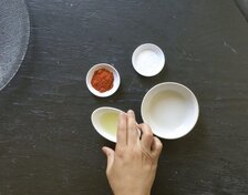 The first marinade for tandoori chicken is simple.