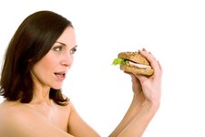 fast food franchise woman eating