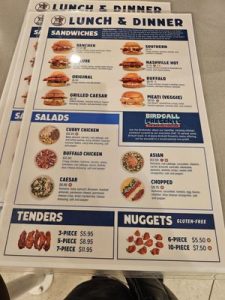 Bird Call Menu