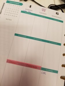 Happy Planner with washi tape & grocery stickers