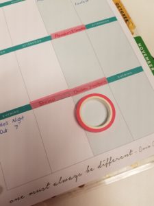 Happy Planner with Washi Tape meal planning