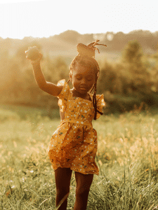Little girl enjoying nature