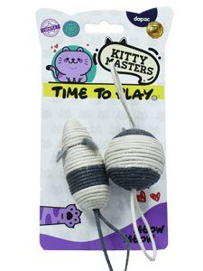 KM RATON + PELOTA SISAL GRIS&BLANCO