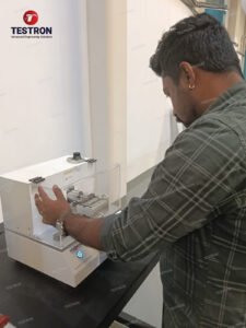 TT-ANM20 automatic notch maker installed at Pak Plastic Industry LLC for plastic impact testing