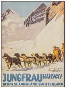 Jungfrau Railway-Husky Emil Cardinaux - Canvas Gallery White