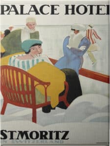Palace Hotel St.Moritz Emil Cardinaux - Unframed Canvas Unframed Canvas