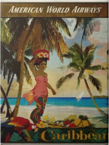 Vintage Travel Caribbean - Unframed Canvas Unframed Canvas
