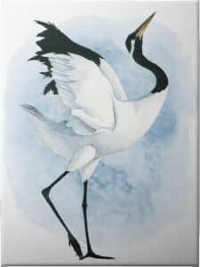 Dancing Crane II - Unframed Canvas Unframed Canvas