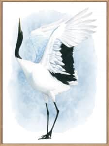 Dancing Crane I - Canvas Gallery Natural