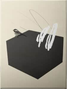 Steel Sequin with Bird II - Unframed Canvas Unframed Canvas