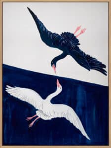 Mirrored Swan II - Canvas Gallery Natural