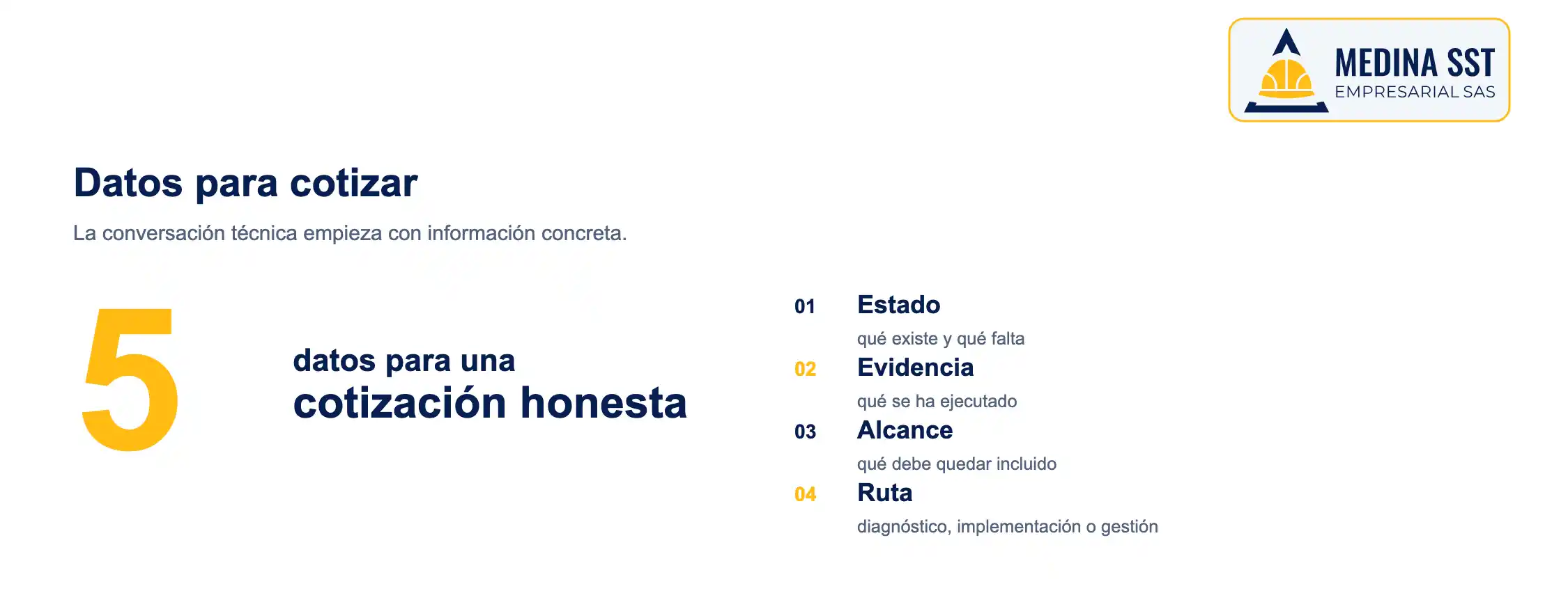 Costo del SG-SST: datos para cotizar con precisión Datos que necesita una empresa para orientar una cotización del SG-SST