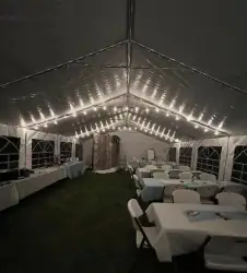 Tent with lights inside