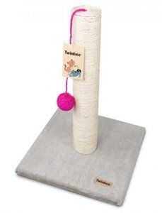 RASCADOR SISAL GATITO BOLA ROSA 30x30x42 cm
