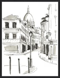 Pen & Ink Travel Studies IV - Framed to Edge