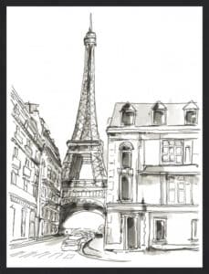 Pen & Ink Travel Studies I - Framed to Edge