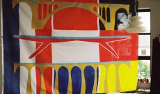 Wünsche und Warnungen im Wind II, Luxemburg, 1997. Im Atelier: Luxemburg baut Brücken zwischen Deutschland und Frankreich, 2 x 3 m