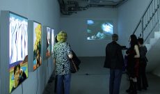 ‚Patagonia'. Eröffnung der Einzelausstellung von Myriam Thyes ‚Beschleunigte Flaggen und Gebremste Helden', Kunstverein für den Rhein-Sieg-Kreis, Siegburg 2009. Foto: © Jörg Weule.