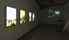 Speeded Up Flags and Slowed Down Heroes, solo show, Kunstverein Rhein-Sieg, Siegburg, DE, 2009. View: 'Patagonia' (2009), 'Virtual Therapy' (2007).