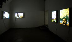 ‚Beschleunigte Flaggen und gebremste Helden', Einzelausstellung, Kunstverein Rhein-Sieg, Siegburg, DE, 2009. Ansicht: ‚Patagonia' (2009).