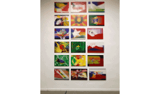 Migration Flags (2007) @ In der Fremde. Aspekte der Migration, Gruppenausstellung, Kaunas Picture Gallery, Kaunas, LT, Dez. 2023 - Feb. 2024.