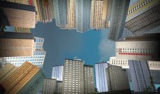 Myriam Thyes, Apotheosis of Glasgow High-rises (2013-2014), HD Video für Projektion an die Decke, 6:30, stereo