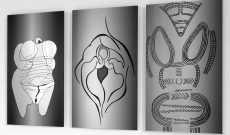 Global Vulva Plates (2014): Venus of Hohle Fels (DE) / Vulva / Engraving, Paleolithic Age (CZ)