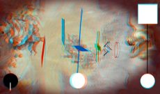 Myriam Thyes, Kreuz und Fläche zu Raum (2017). 3D-Still für Stereo-Brille (Rot / Türkis).