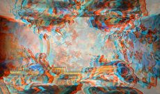 Myriam Thyes, Kreuz und Fläche zu Raum (2017). 3D-Still für Stereo-Brille (Rot / Türkis).