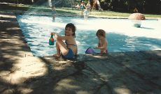 Karin Scherr im Schwammerlbad, 1990er Jahre