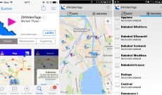 Myriam Thyes, Zurich Video Tags, 2012-2014. A participatory art project by and for Zurich residents. Three screenshots of the closed down APP.