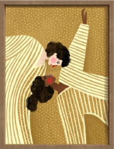 Two Line Women - Canvas on Board