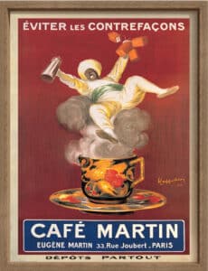 Cafe Martin 1921 - Canvas on Board Coyote Oak Shelf