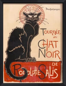 Chat Noir - Canvas on Board Black Shelf